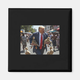Íman Trump Segurando Pato E Gato Votando Pets Para Tru