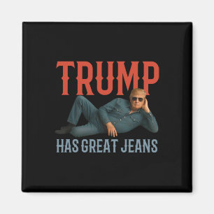 Íman Trump Tem Grandes Calças Jeans Meme Político Engra