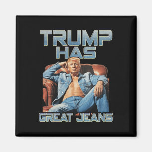 Íman Trump Tem Grandes Jeans Gráfico Engraçado Retro De