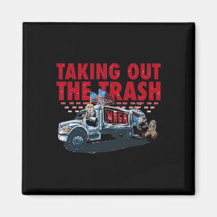 Íman Trump Tirando O Trapo Engraçado Do Lixo