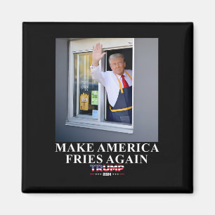 Íman Trump Trabalha No Drive-thru Faça América Fritar N