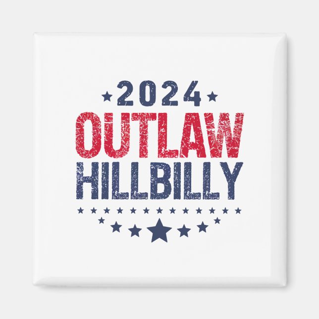 Íman Trump Vance 2024 Fora da Lei Hillbilly Bandeira do (Frente)