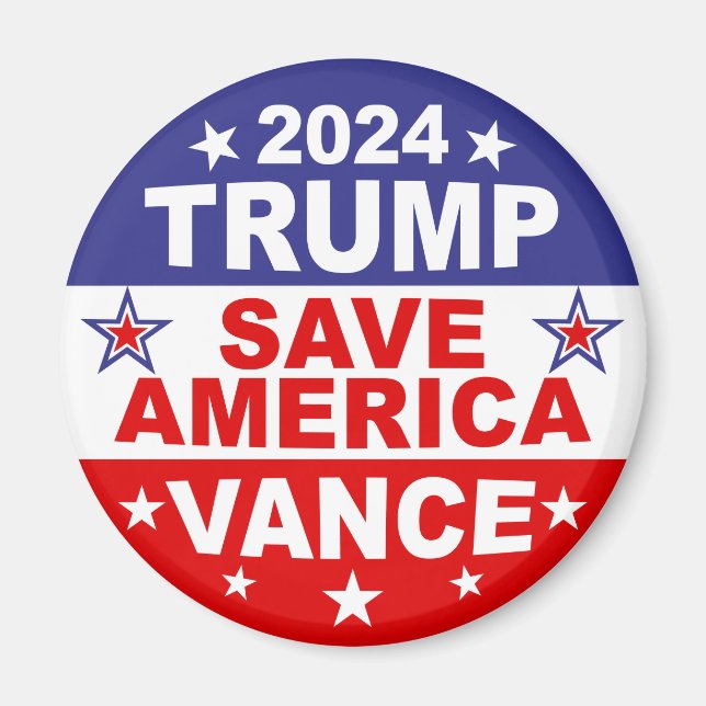 ÍMAN TRUMP VANCE 2024 SALVE AMÉRICA (Frente)