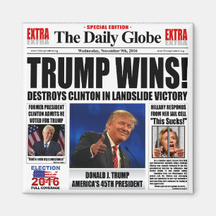 Íman Trump Vence! Sátira de Jornal Anti Clinton Engraça