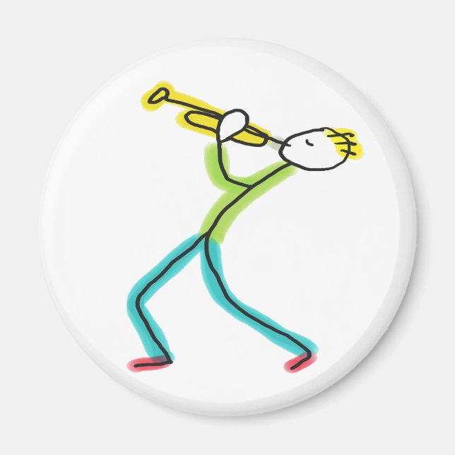 Íman Trumpet Playing Stickman (Frente)