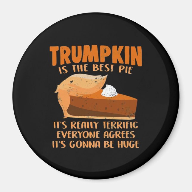 Íman Trumpkin Pie Funny Design - Festa de Ação de Graça (Frente)
