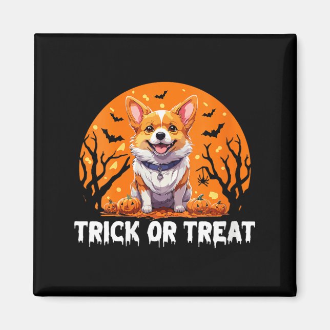 Íman Truque das Mulheres de Tratar no Halloween Cachorr (Frente)