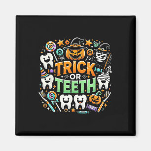 Íman Truque Ou Dente Engraçado Dentista Halloween Denta