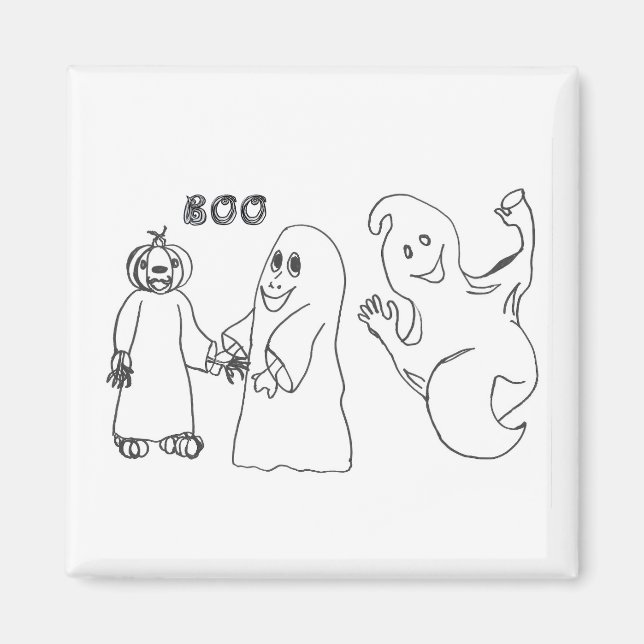 Íman Truque ou tratadores de fantasmas bonitos BOO 3 (Frente)