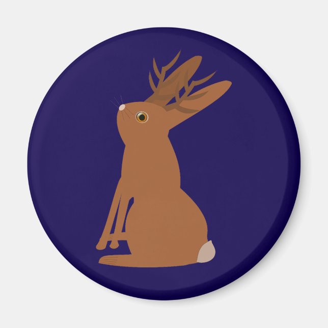Íman Truque ou tratamento de Jackalope do Halloween (Frente)