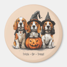 Íman Truque Ou Tratar Cães De Beagle Halloween