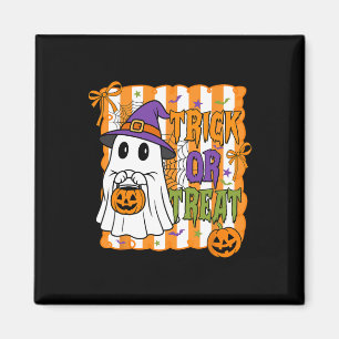 Íman Truque Ou Tratar Feliz Rapaz Fantasma De Pumpkin D