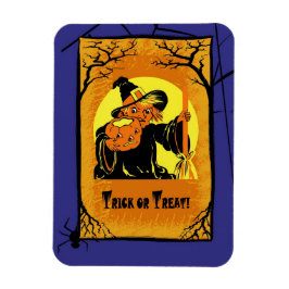 Íman Truque ou Tratar! Vintage Witch Halloween Gift