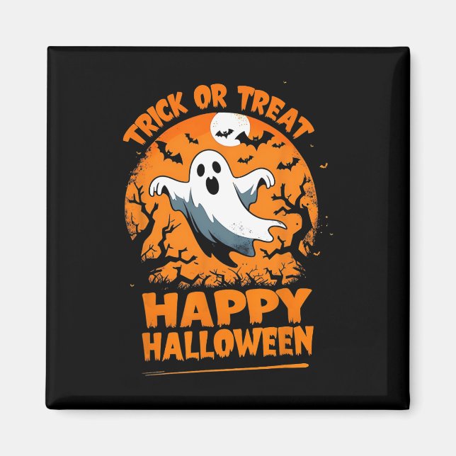Íman Truque Ou Trate O Feliz Halloween Ghost Costume Di (Frente)