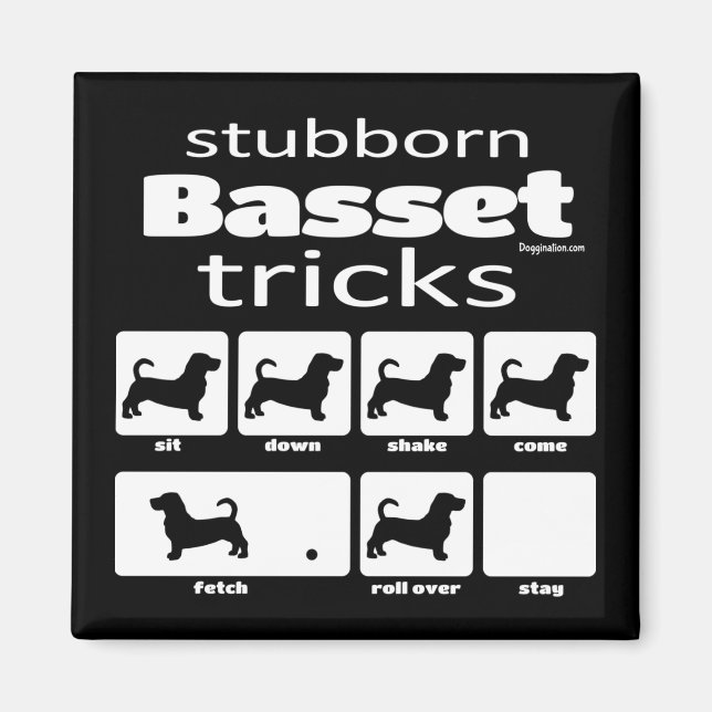 Íman Truques de Basset Stubborn (Frente)
