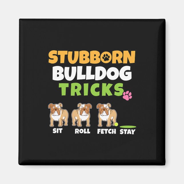 Íman Truques de Buldogue Que Cão Eu Canto Eu Divertido  (Frente)