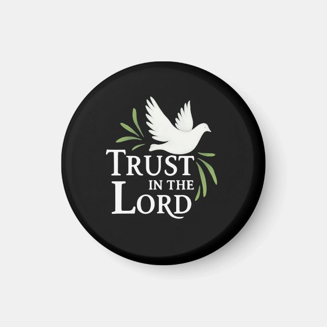 Íman Trust in the Lord White Dove Christian Paper Plate (Frente)