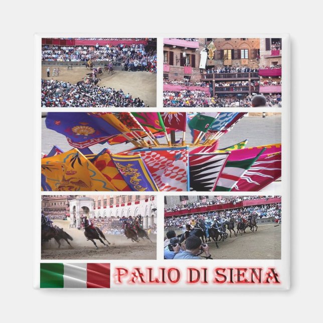 Íman TSC060 SIENA, O Mosaico Palio, Toscana, Fecho (Frente)