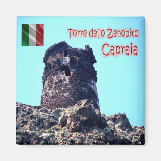 Íman TSC124 CAPRAIA, Torre de Zenobito, Toscânia, Fecho (Frente)