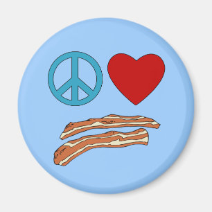 Íman Tshirt da simbologia do bacon do amor da paz,