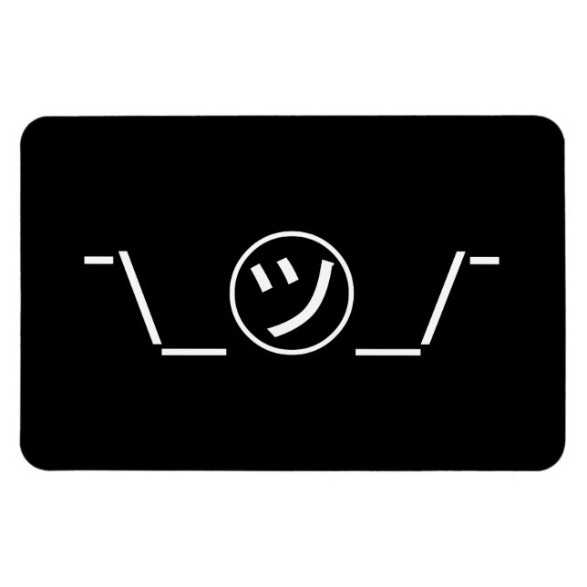 Íman Tsu Kana Shrug Emoticon ¯\_ ㋡_/ movimento Japonês  (Horizontal)