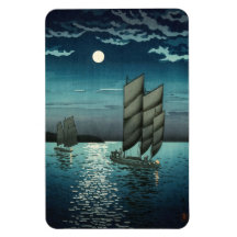 Tsuchiya Koitsu - Barcos em Shinagawa, Noite