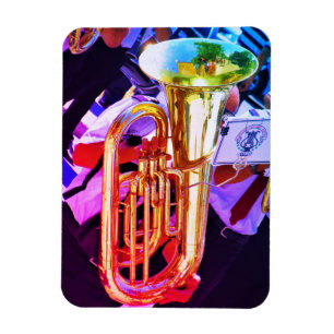 Íman Tuba Brilhante em Perspectiva Inclinada Banda de M
