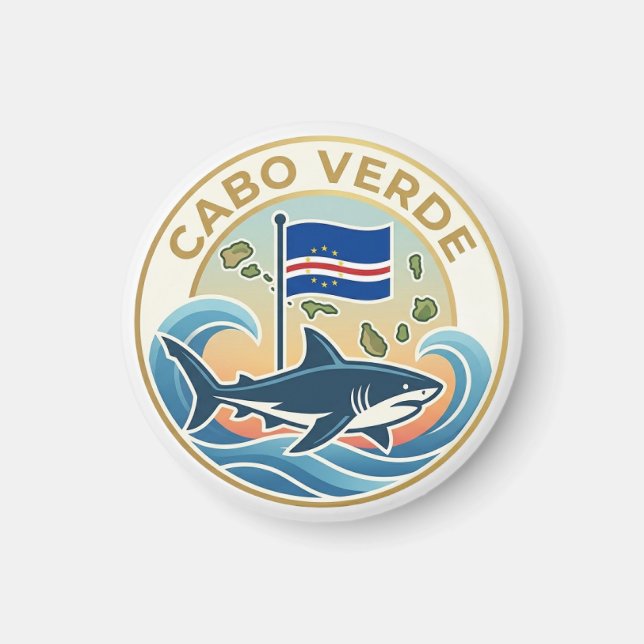 Íman Tubarões Azuis - Cabo Verde (Frente)