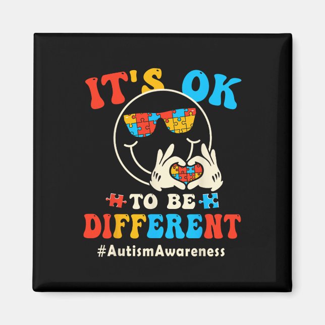 Íman Tudo Bem Ser Diferente Autismo Cara Sorridente Gro (Frente)