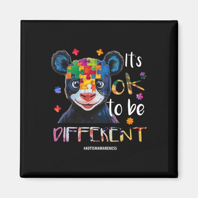Íman Tudo Bem Ser Diferente - Panda de Conscientização  (Frente)