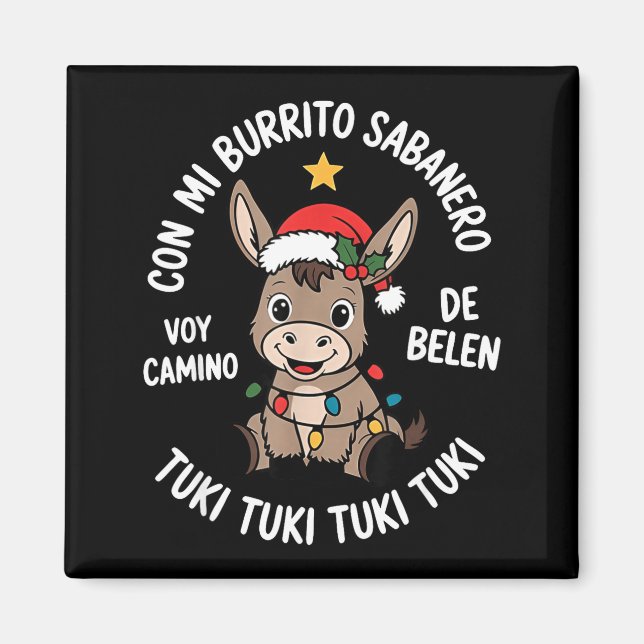 Íman Tuki Tuki Santa Hat Spanish Mexican Christmas Swea (Frente)