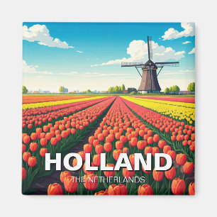 Íman Tulip Fields Windmill Holanda