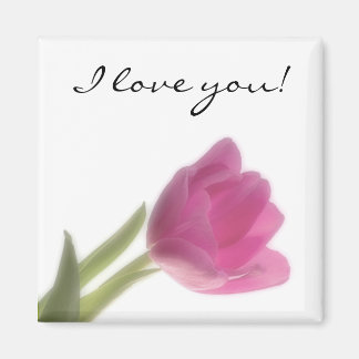 Íman Tulip rosa, eu te amo!