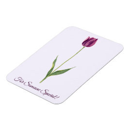 Íman Tulipa Roxa Elegante Personalizada