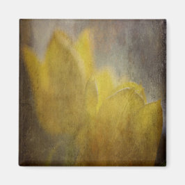 Íman Tulipas Amarelas Flores Arte Floral Rústica