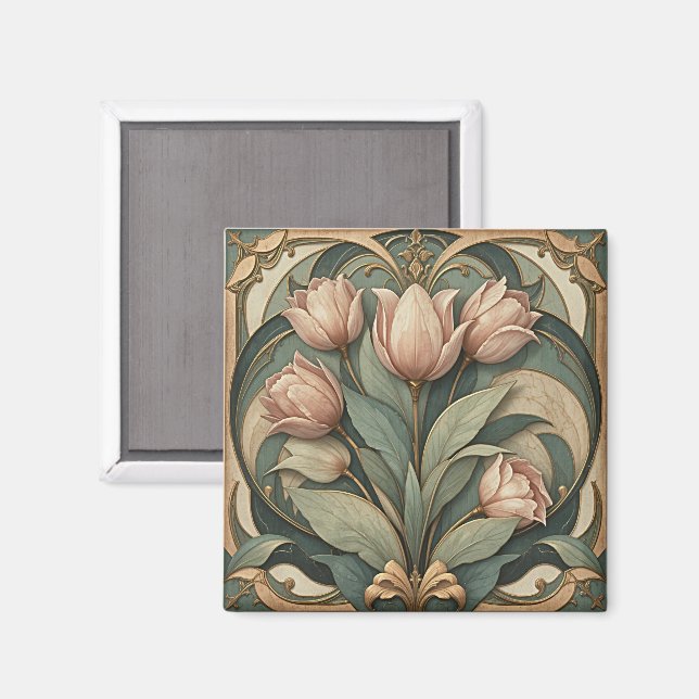 Íman Tulipas Art Nouveau (Front/Back)