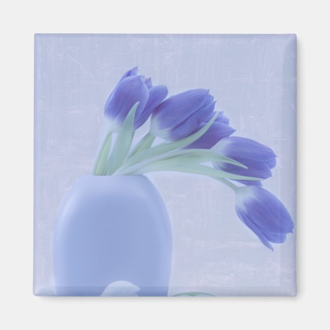 Íman Tulipas Azuis Vida Estática (Frente)