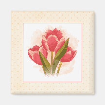 Tulipas de Aquarela Magnet