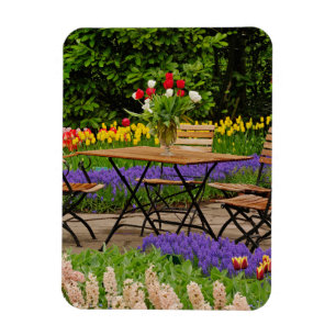 Íman Tulipas de mesa no jardim, Jardins Keukenhof,