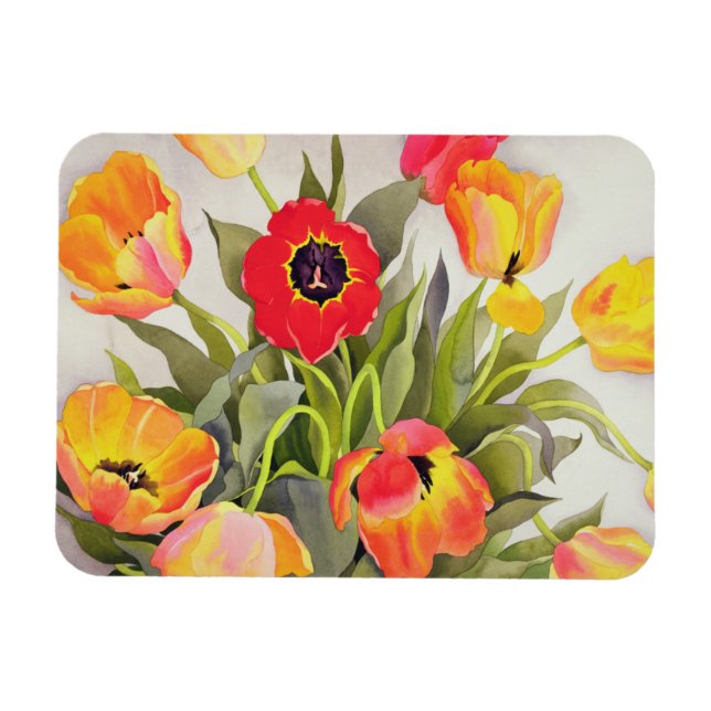 Íman Tulipas laranja e vermelha (Horizontal)