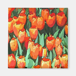 Íman Tulipas Laranja Retro