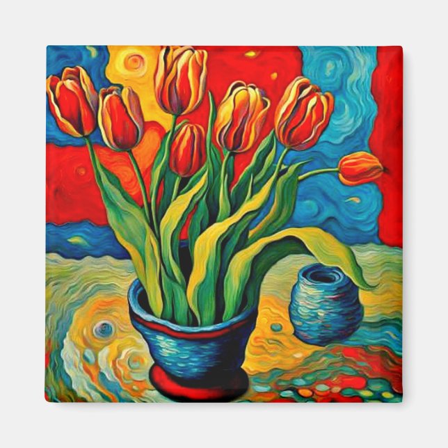 Íman Tulipas no vaso (Frente)