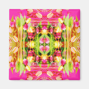 Íman TULIPS - Tulipas coloridas da arte fractal -
