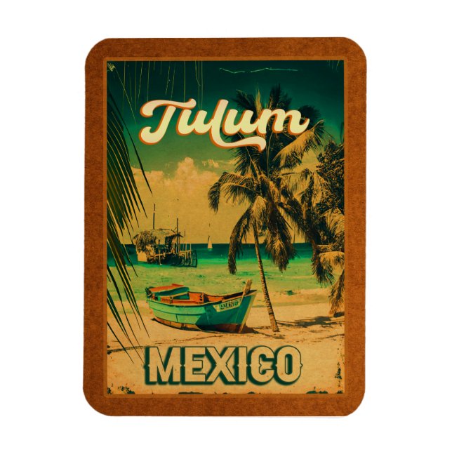 Íman Tulum Mexico Palm Tree Souvenir (Vertical)