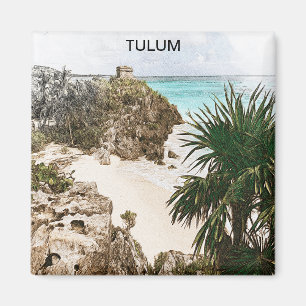Íman Tulum Mexico Tropical Scenerir Souvenir