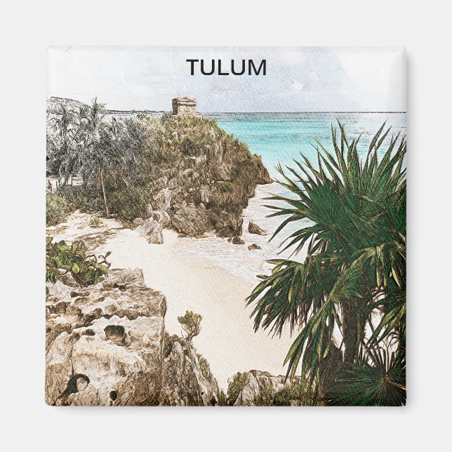 Íman Tulum Mexico Tropical Scenerir Souvenir (Frente)