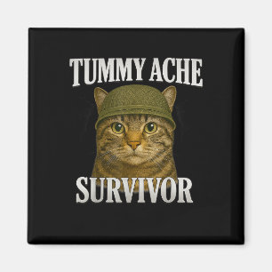 Íman Tummy Ache Sobrevivente Cat Meme Engraçado Giften