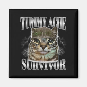 Íman Tummy Ache Survivor Engraçado Meme Sarcástico Cita