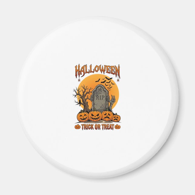 Íman Túmulo de Halloween para Doces ou Travessuras Mãos (Frente)