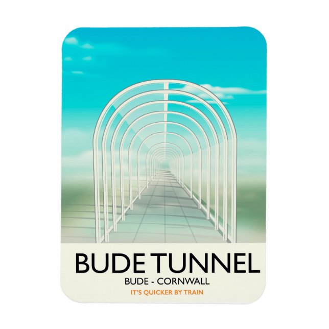 Íman Túnel Bude, Poster de viagens Cornwall Parody (Vertical)